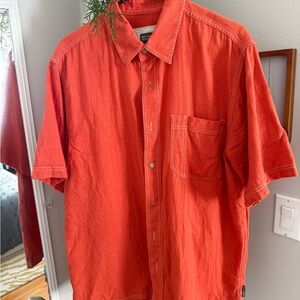 Royal Robbins Men's Vibrant Orange Casual Button Down Shirt